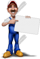 Plumberman Holding Sign Blank