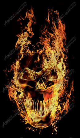 Flaming Skull Front